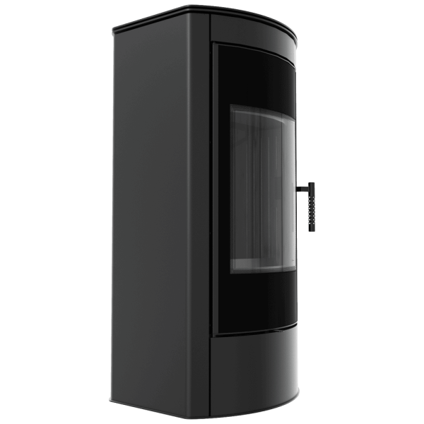 Piec stalowy koza KRATKI TITAN Panorama Ø 150 11 kW czarne wyłożenie