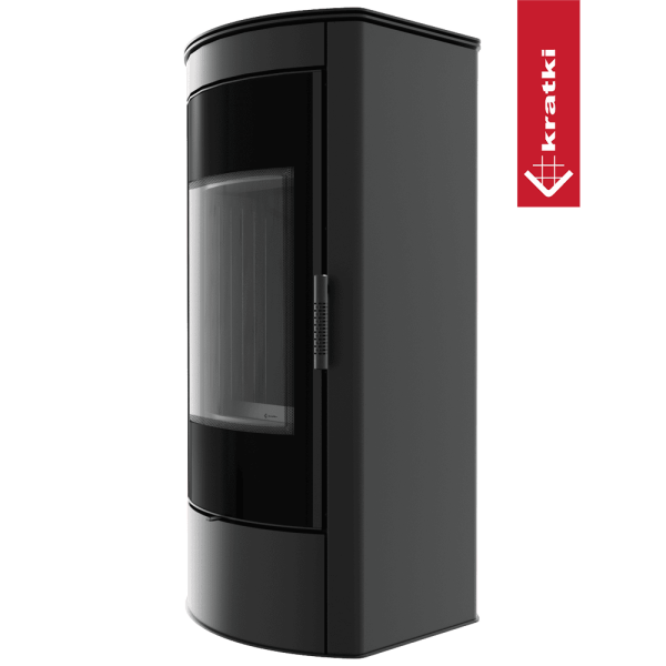 Piec stalowy koza KRATKI TITAN Panorama Ø 150 11 kW czarne wyłożenie