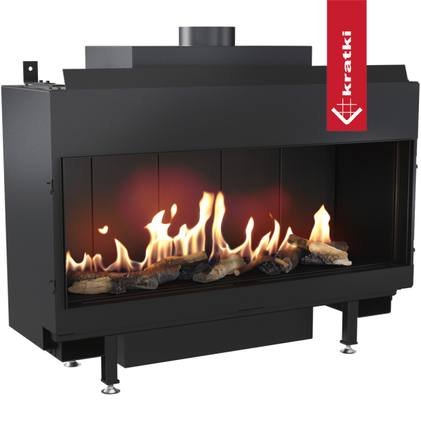 Kominek gazowy KRATKI LEO 100 frontowy gaz ziemny ∅ 100/150 9,5 kW