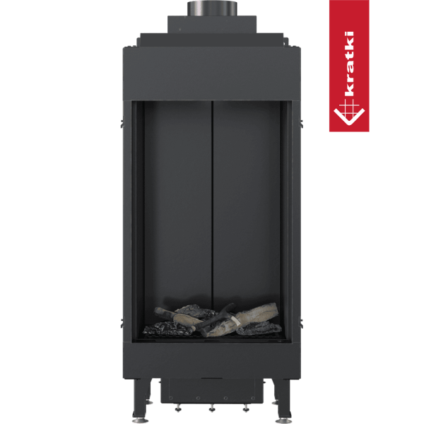 Kominek gazowy KRATKI LEO 68 frontowy propan butan ∅ 100/150 4,1 kW