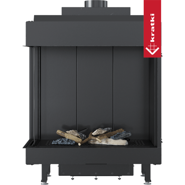 Kominek gazowy KRATKI LEO 76 / 62 lewy propan butan ∅ 100/150 5,6 kW