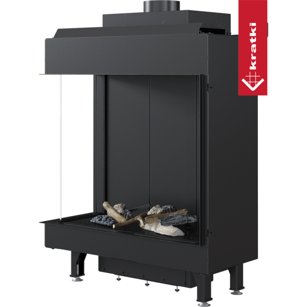 Kominek gazowy KRATKI LEO 76 / 62 lewy propan butan ∅ 100/150 5,6 kW