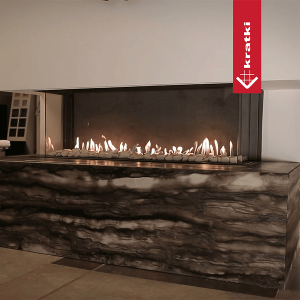 Kominek gazowy KRATKI LEO 100 lewy prawy gaz ziemny (NG) ∅ 100/150 8,3 kW