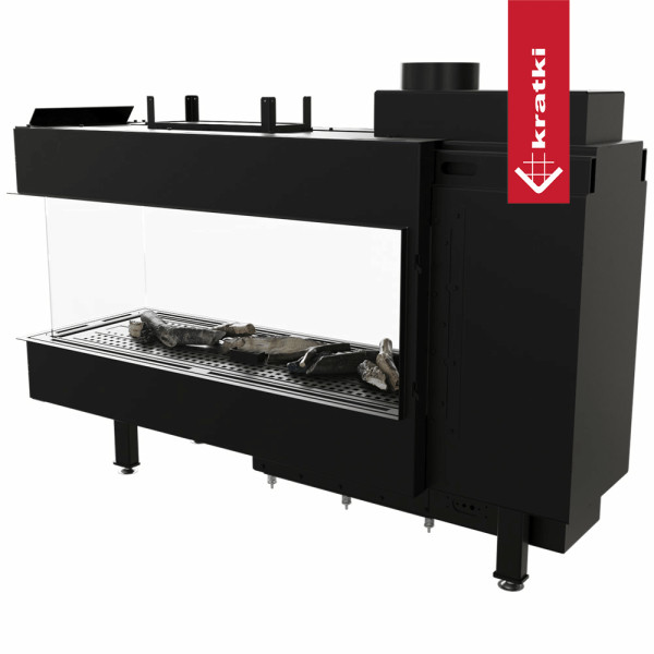 Kominek gazowy KRATKI LEO 100 tunel propan butan ∅ 100/150 9,5 kW