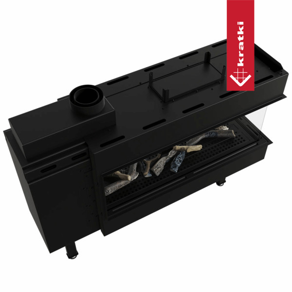 Kominek gazowy KRATKI LEO 100 tunel propan butan ∅ 100/150 9,5 kW