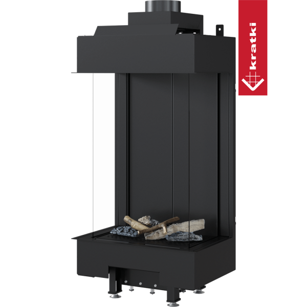 Kominek gazowy KRATKI LEO 45 / 68 lewy prawy propan butan ∅ 100/150 4,1 kW