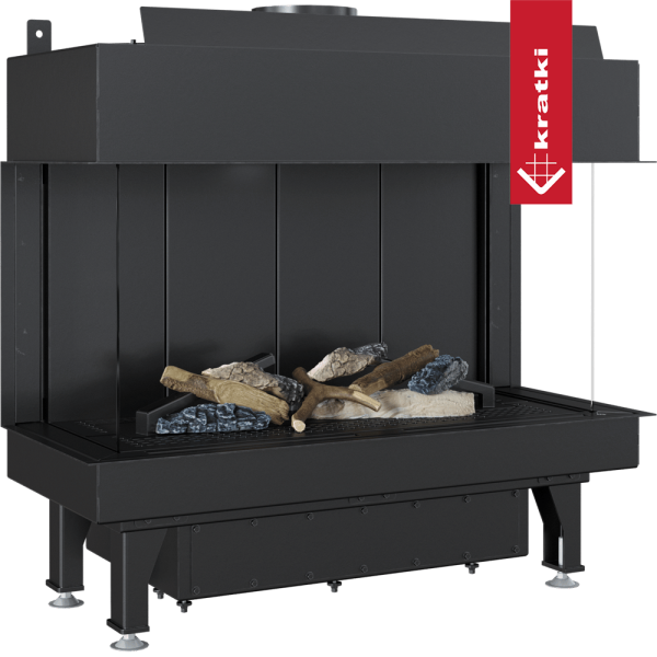 Kominek gazowy KRATKI LEO 70 lewy prawy gaz ziemny (NG) ∅ 100/150 7,3 kW