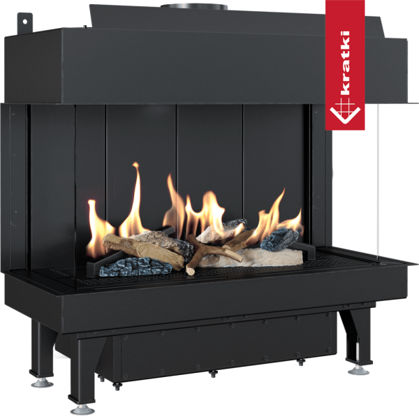 Kominek gazowy KRATKI LEO 70 lewy prawy gaz ziemny (NG) ∅ 100/150 7,3 kW