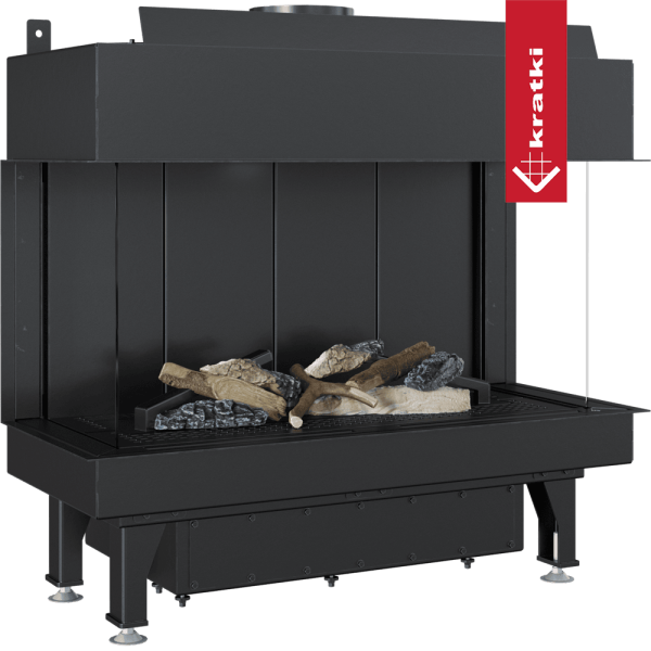 Kominek gazowy KRATKI LEO 70 lewy prawy propan butan ∅ 100/150 6,1 kW
