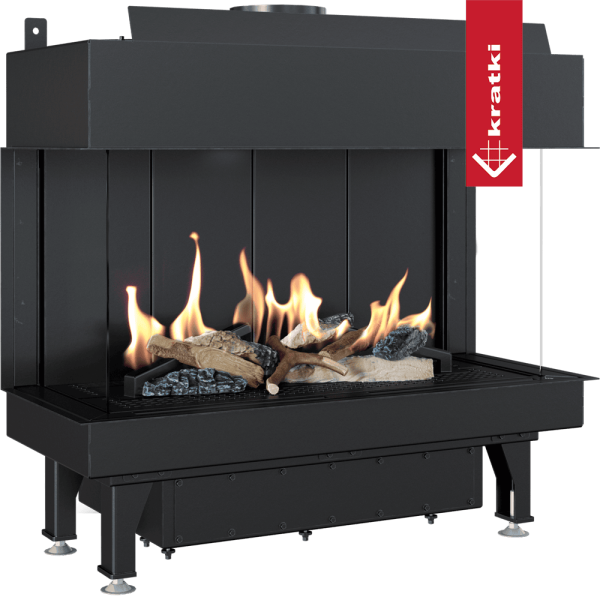 Kominek gazowy KRATKI LEO 70 lewy prawy propan ∅ 100/150 4,8 kW