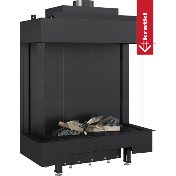 Kominek gazowy KRATKI LEO 76 / 62 lewy prawy propan butan ∅ 100/150 5,6 kW