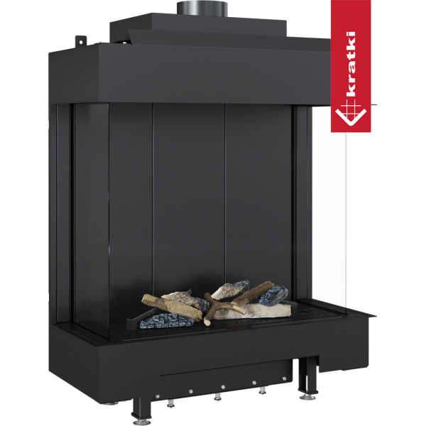Kominek gazowy KRATKI LEO 76 / 62 lewy prawy propan ∅ 100/150 5,1 kW