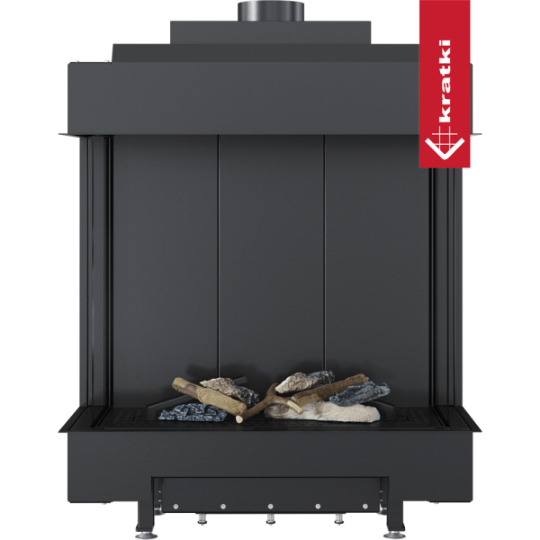 Kominek gazowy KRATKI LEO 76 / 62 lewy prawy propan ∅ 100/150 5,1 kW