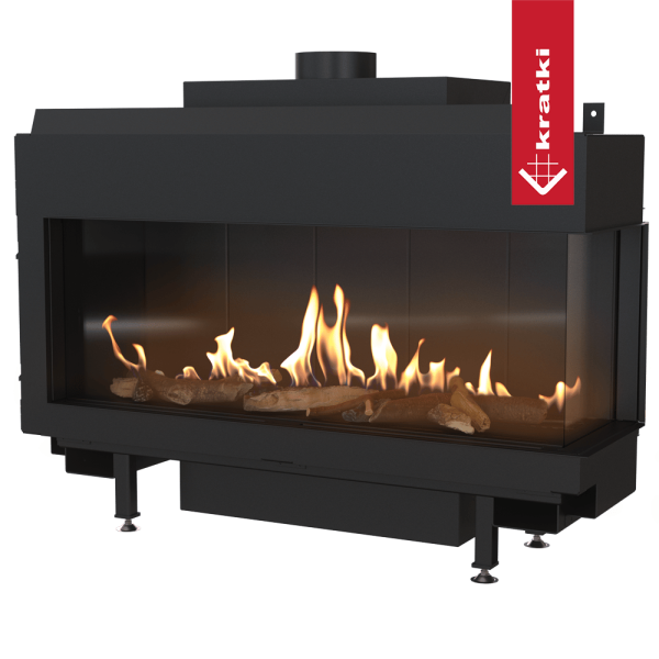 Kominek gazowy KRATKI LEO 100 prawy propan butan ∅ 100/150 9,5 kW