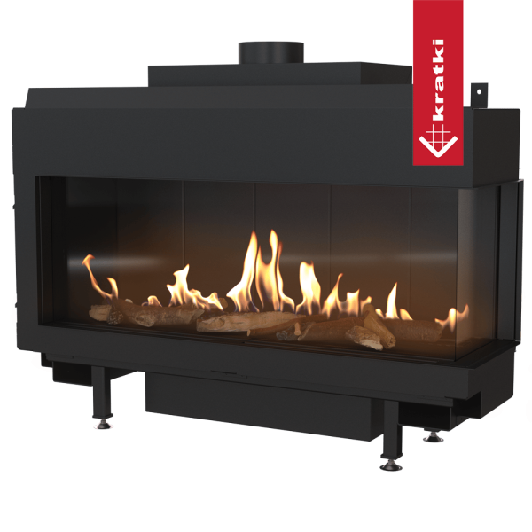 Kominek gazowy KRATKI LEO 100 prawy propan butan ∅ 100/150 9,5 kW