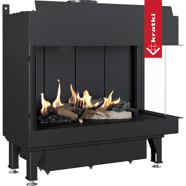 Kominek gazowy KRATKI LEO 70 prawy propan ∅ 100/150 4,8 kW