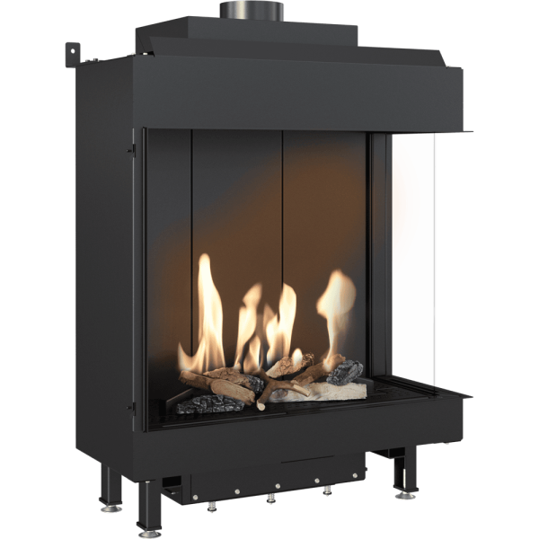 Kominek gazowy KRATKI LEO 76 / 62 prawy gaz ziemny (NG) ∅ 100/150 8,6 kW