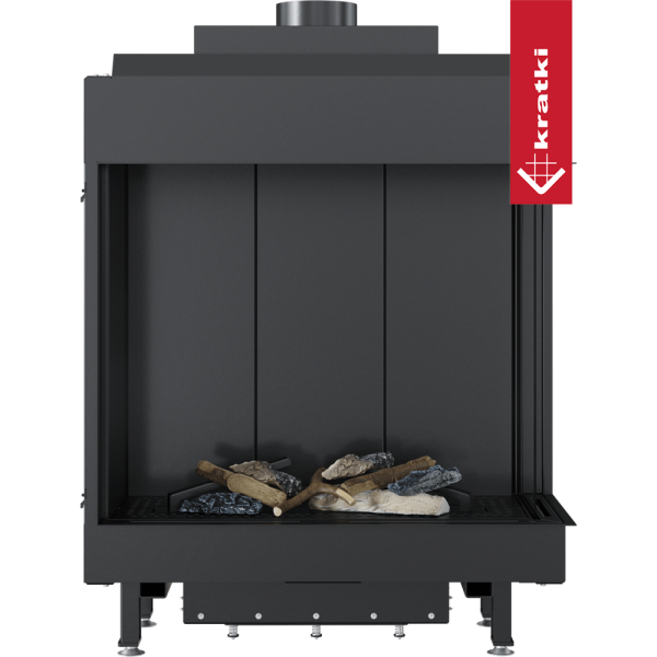 Kominek gazowy KRATKI LEO 76 / 62 prawy gaz ziemny (NG) ∅ 100/150 8,6 kW