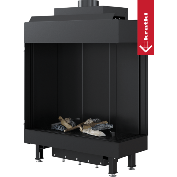 Kominek gazowy KRATKI LEO 76 / 62 prawy gaz ziemny (NG) ∅ 100/150 8,6 kW