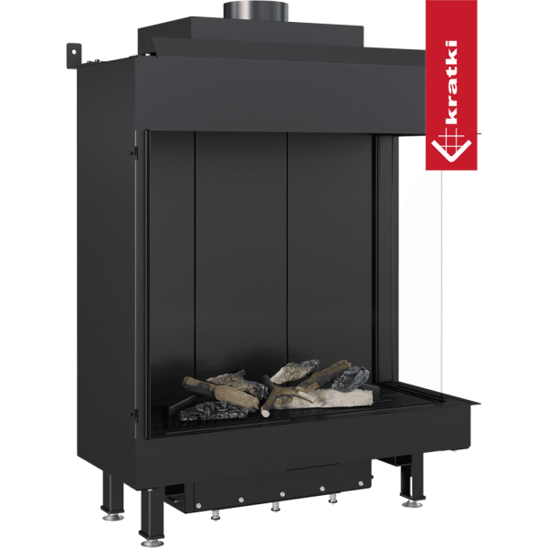 Kominek gazowy KRATKI LEO 76 / 62 prawy propan butan ∅ 100/150 5,6 kW