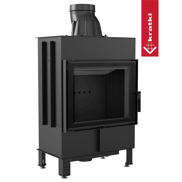 Inteligentny kominek powietrzny KRATKI LUCY 12 kW Ø 200 czarne wyłożenie MSK