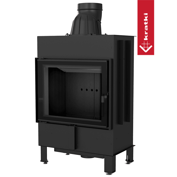 Inteligentny kominek powietrzny KRATKI LUCY 12 kW Ø 200 czarne wyłożenie MSK