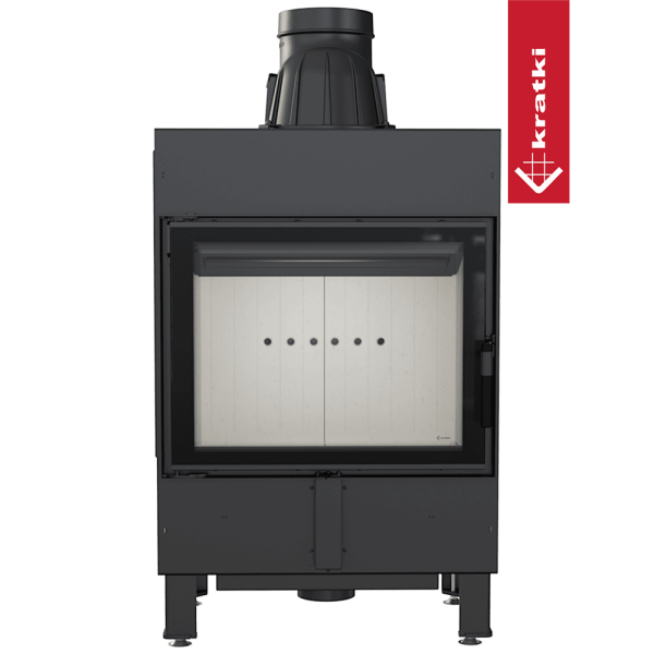 Kominek powietrzny stalowy KRATKI LUCY 12 kW Ø 200 double glass