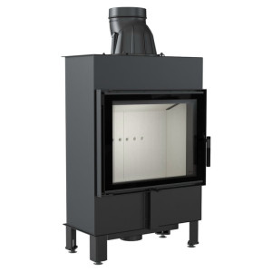 Kominek powietrzny stalowy KRATKI LUCY SLIM 8 kW Ø 160 z domykaniem
