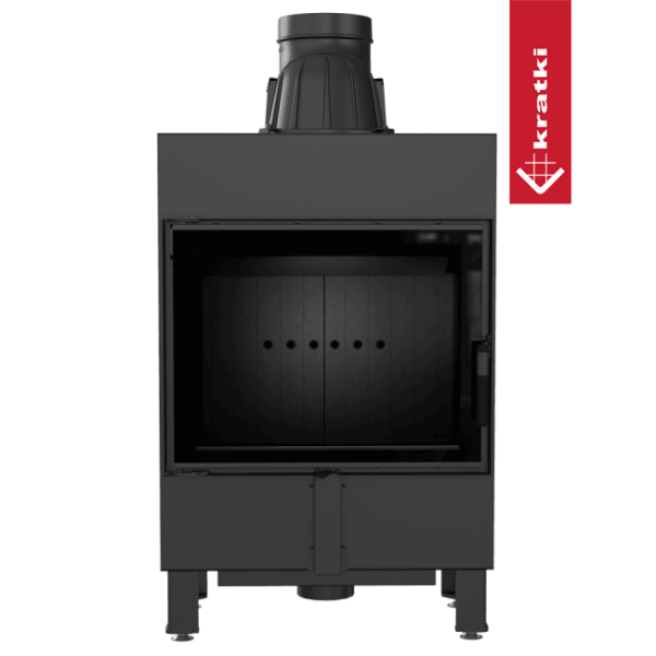 Inteligentny kominek KRATKI LUCY SLIM 8 kW Ø 160 czarne wyłożenie MSK GLASS