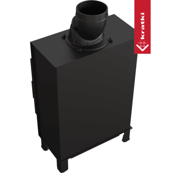 Inteligentny kominek KRATKI LUCY SLIM 8 kW Ø 160 czarne wyłożenie MSK GLASS