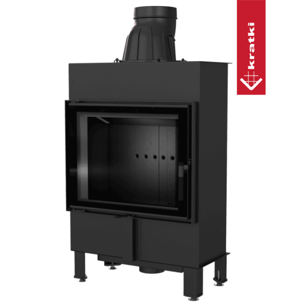 Inteligentny kominek powietrzny KRATKI LUCY SLIM 8 kW Ø 160 czarne wyłożenie MSK