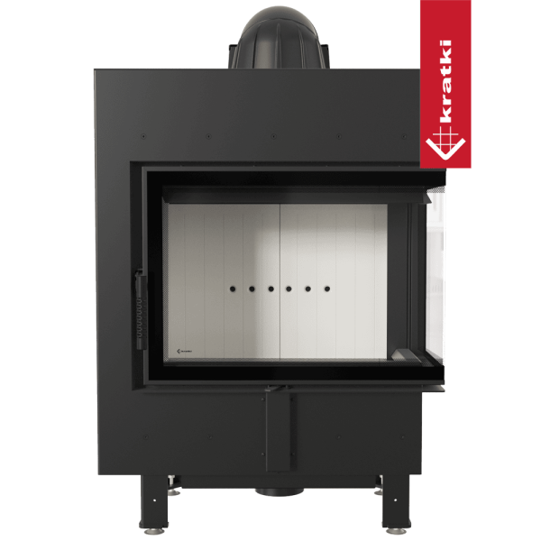 Kominek powietrzny stalowy KRATKI LUCY SLIM prawy BS 8 kW Ø 160
