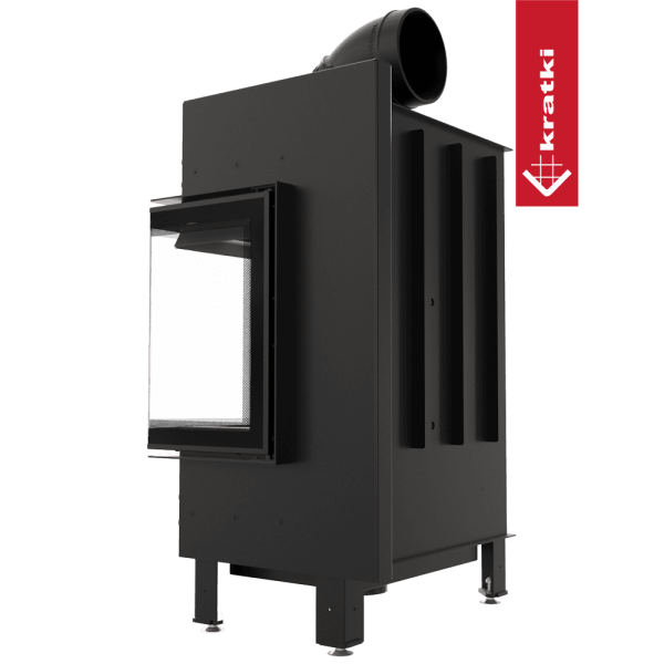 Kominek powietrzny stalowy KRATKI LUCY SLIM prawy BS 8 kW Ø 160
