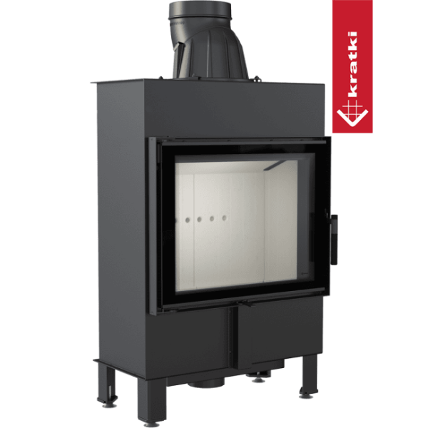 Inteligentny kominek powietrzny stalowy KRATKI LUCY SLIM 8 kW Ø 160 MSK GLASS