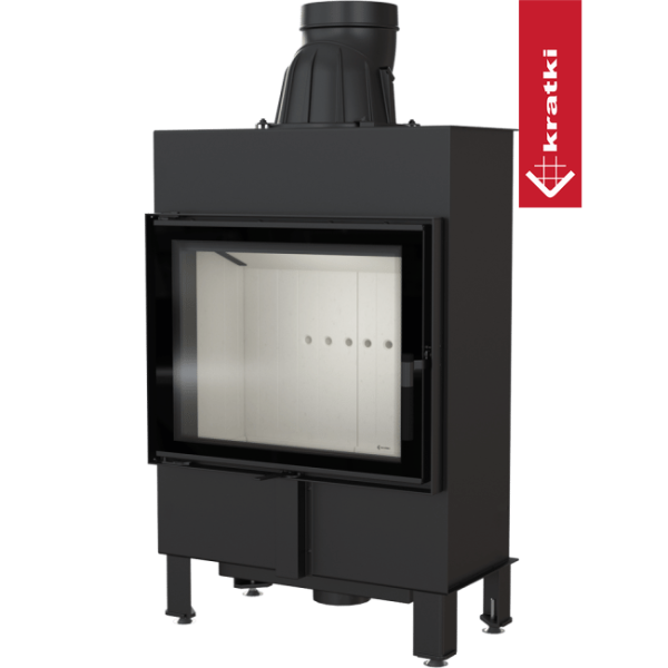 Inteligentny kominek powietrzny stalowy KRATKI LUCY SLIM 8 kW Ø 160 MSK GLASS