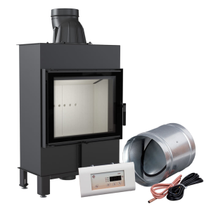 Inteligentny kominek powietrzny stalowy KRATKI LUCY SLIM 8 kW Ø 160 MSK