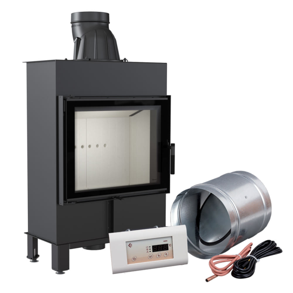 Inteligentny kominek powietrzny stalowy KRATKI LUCY SLIM 8 kW Ø 160 MSK