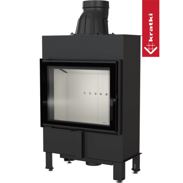 Inteligentny kominek powietrzny stalowy KRATKI LUCY SLIM 8 kW Ø 160 MSK