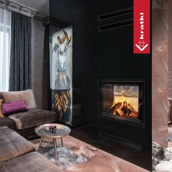 Kominek powietrzny stalowy KRATKI LUCY TUNEL 12 kW Ø 200
