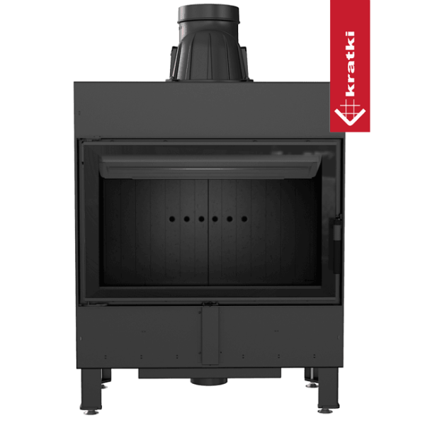 Inteligentny kominek powietrzny KRATKI LUCY 14 kW Ø 200 czarne wyłożenie MSK GLASS