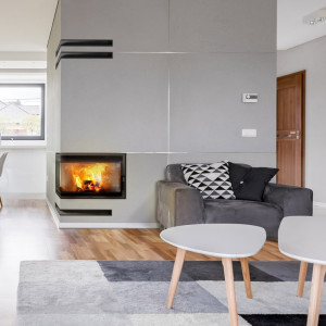 Kominek powietrzny stalowy KRATKI LUCY lewy BS 14 kW Ø 200