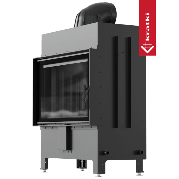 Kominek powietrzny stalowy KRATKI LUCY 14 kW Ø 200 czarne wyłożenie
