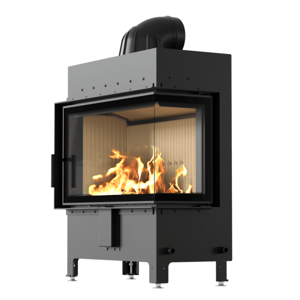 Kominek powietrzny stalowy KRATKI LUCY prawy 14 kW Ø 200