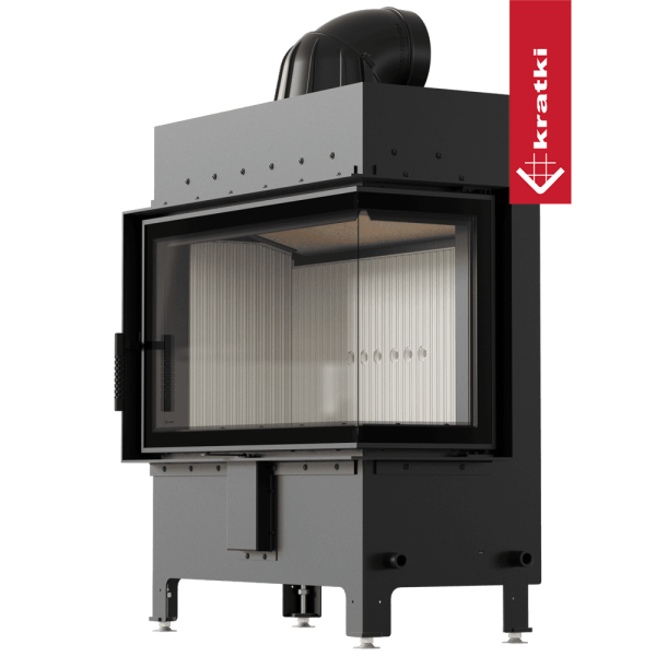 Kominek powietrzny stalowy KRATKI LUCY prawy 14 kW Ø 200