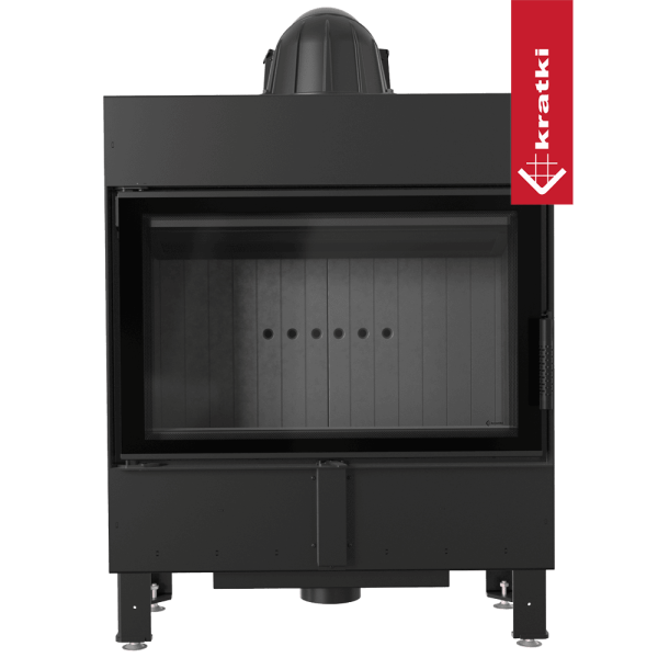 Kominek powietrzny stalowy KRATKI LUCY SLIM 10 kW Ø 160 czarne wyłożenie