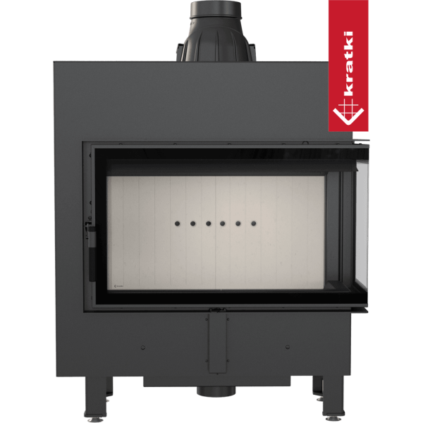 Kominek powietrzny stalowy KRATKI LUCY SLIM prawy BS 10 kW Ø 160