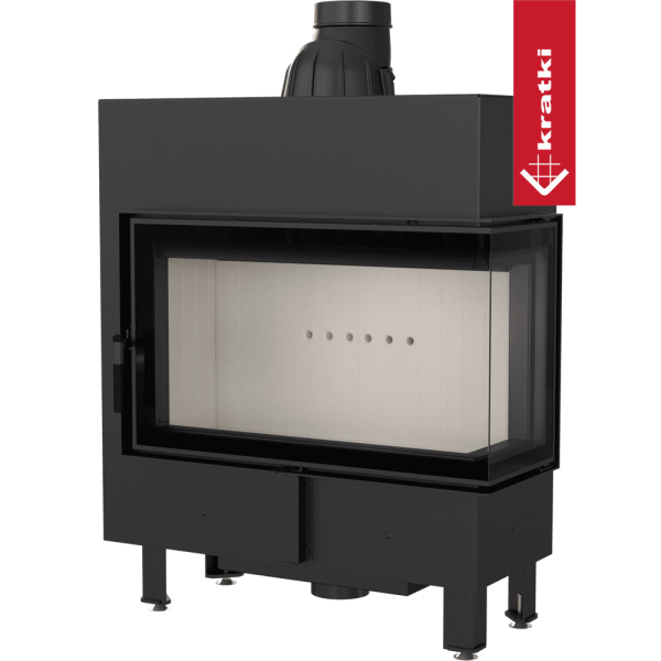 Kominek powietrzny stalowy KRATKI LUCY SLIM prawy BS 10 kW Ø 160