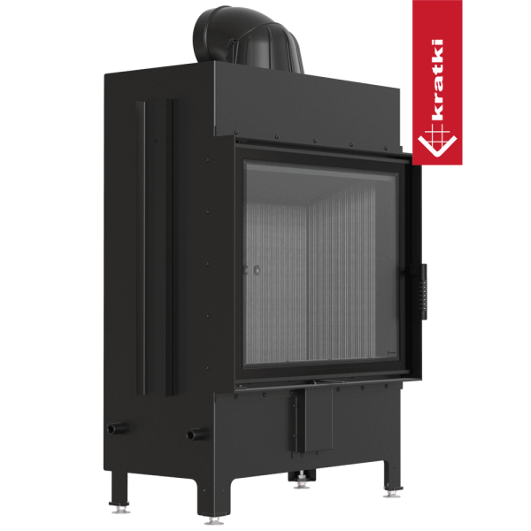 Kominek powietrzny stalowy KRATKI LUCY 15 kW Ø 200 czarne wyłożenie