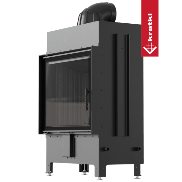Kominek powietrzny stalowy KRATKI LUCY 15 kW Ø 200 czarne wyłożenie