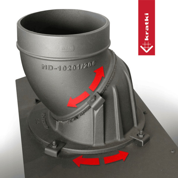 Kominek powietrzny stalowy KRATKI LUCY 15 kW Ø 200 zestaw montażowy